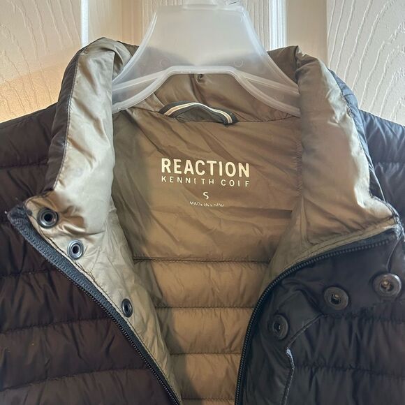 Reaction Kenneth Cole Dark Charcoal Gray Black Weatherproof Winter Puffer Jacket - Picture 4 of 9